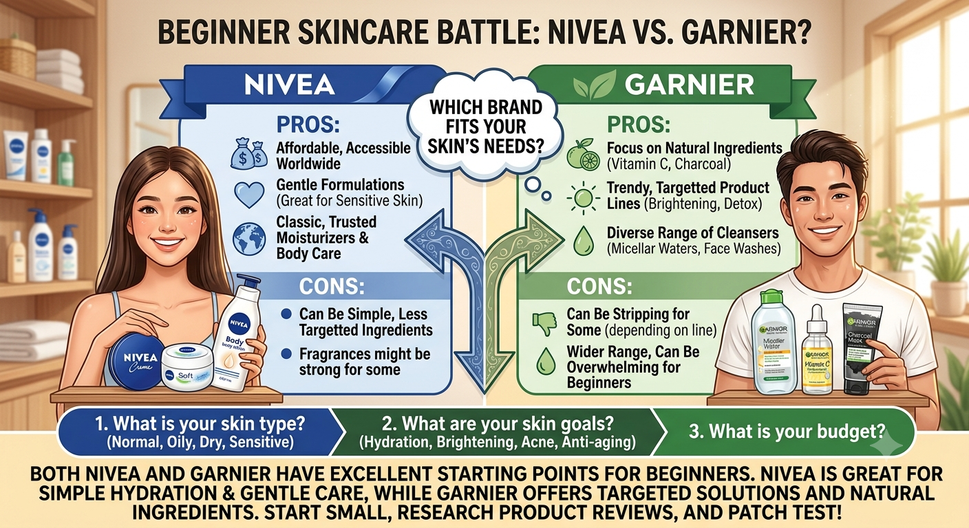 i'm a skincare beginner. is nivea a good starting brand compared to garnier?